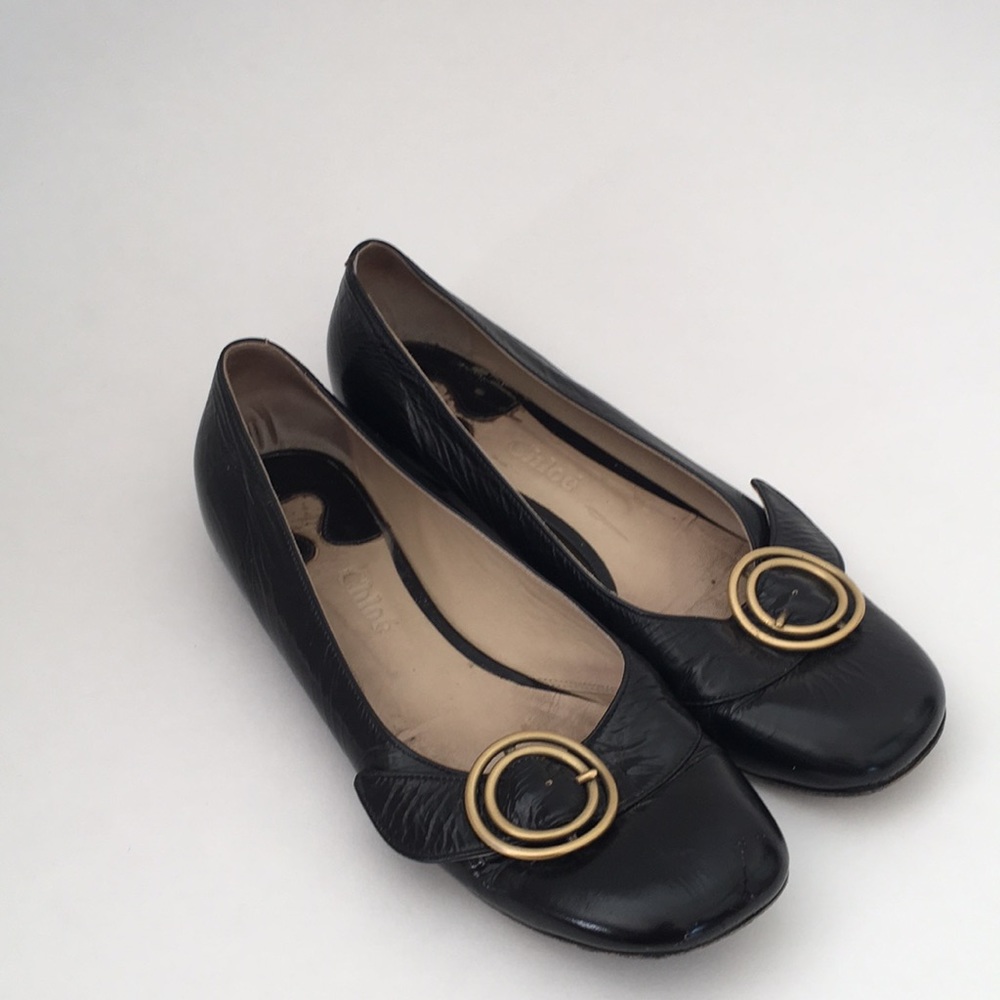 Chloé black flats with buckle